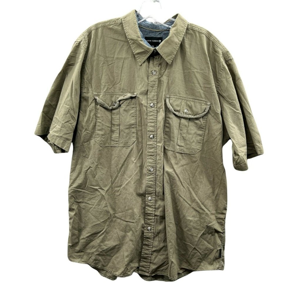 Ocean Current Shirt Men's XXL Green Short-sleeve Button-up Cotton Casual